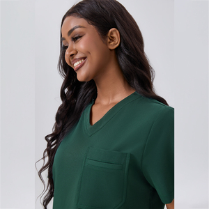 Tenue Médicale Femme 2026 : <span class=keywords><strong>Blouse</strong></span> Chirurgicale à Poches <span class=keywords><strong>et</strong></span> <span class=keywords><strong>Pantalon</strong></span> Droit – Uniforme <span class=keywords><strong>Infirmière</strong></span> Couleur Unie - Product Image 5