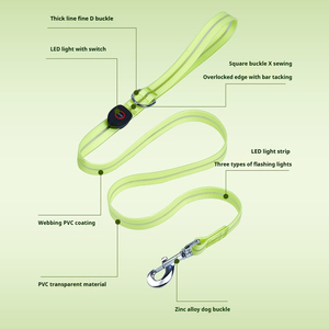 FishPrincess Luxo <span class=keywords><strong>LED</strong></span> <span class=keywords><strong>Dog</strong></span> <span class=keywords><strong>Collar</strong></span> USB Recarregável Elétrico Cães Leash Liberação Rápida Simples Impressão PVC <span class=keywords><strong>Pet</strong></span> Coleiras - Product Image 2