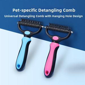 Peine de Acero Inoxidable para Mascotas, Suministros de Peluquería al por Mayor, Peine Desenredante para Perros, Gatos y Animales Pequeños, Cepillo de Doble Cara - Product Image 2