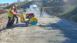 Marche derrière l'asphalte sol route utilisé scie machine coupe-béton - Product Image 6