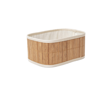 Panier de rangement en bambou tissé naturel Boîte à lunch et pique-nique de style rustique vintage