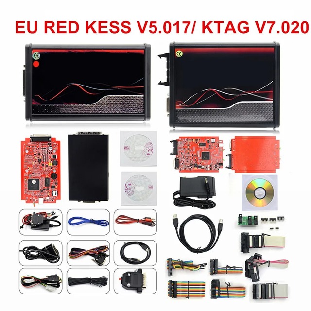 Unlimited EU Black Kess V5.017 2.80 V7.020/V2.25 4 LED OBD2 Manager 12V USB Code Reader ECU Chip Tuning Tool Universal Fitment