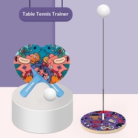 Table de ping-pong en bois avec manche souple élastique, dispositif d'entraînement interactif parent-enfant, jouets de sport d'extérieur
