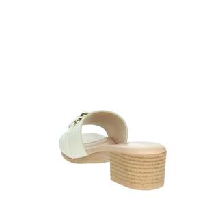 Valleverde Sandales à talons pour femme 63010 Mules à talon bloc en cuir blanc - Product Image 2