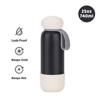 Bouteille d'eau sport en acier inoxydable avec logo personnalisé, faible MOQ, mignonne, en métal, avec paille, pour enfants et adultes