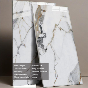 Gạch lát nền men sứ giả đá cẩm thạch Carrara trắng vân vàng, kích thước 60x120, giá xuất xưởng - Product Image 1