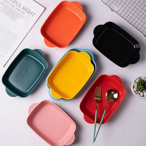 Bandeja de cerámica para hornear en el hogar, plato para arroz y queso, vajilla de plata, tazón de arroz, plato para fruta, <span class=keywords><strong>horno</strong></span> <span class=keywords><strong>microondas</strong></span> de China - Product Image 6