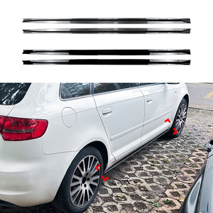 Amp-Z Side Skirts Piano Black Carbon Fiber Texture For Audi A3 S3 8P Sline 2004-2013 Body Kit - Product Image 1