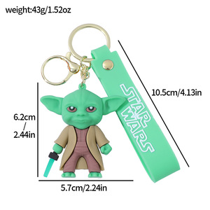 Nouveau porte-clés <span class=keywords><strong>Star</strong></span> <span class=keywords><strong>Wars</strong></span> le plus vendu, le Mandalorian, Merchandise, pendentif porte-clés Darth Vader en gel de silicone, emballé individuellement - Product Image 4