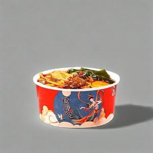 Bol à salade en papier kraft jetable biodégradable 500ml 750ml 1000ml 1500ml avec couvercle pour récipient en papier alimentaire - Product Image 1