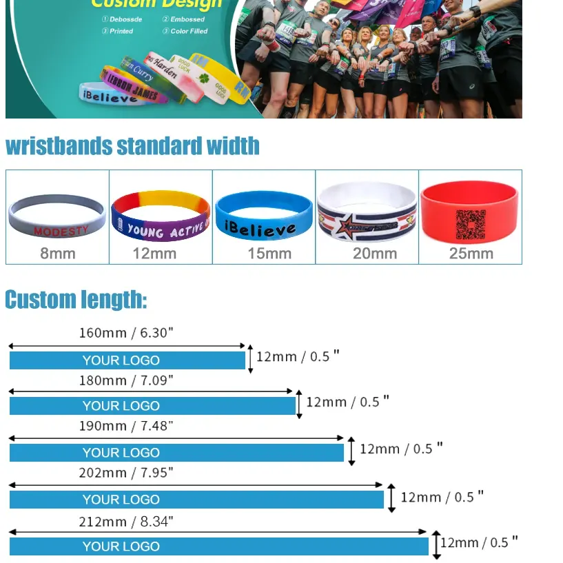 맞춤형 로고 맞춤형 판촉 활동 저렴한 가격의 실리콘 팔찌 스포츠 팔찌 팔찌
