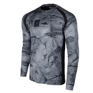 סיטונאי חדש עיצוב ארוך שרוול UPF מהיר יבש אישית טורניר גברים אוקיינוס דיג חולצות בגדים