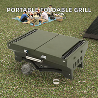 Barbecue portable pliable en acier inoxydable pour camping, four à charbon de bois, outil de cuisson, réchaud de pique-nique fabriqué en Chine