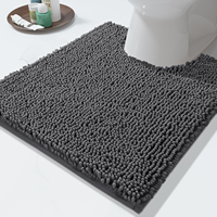 Tapis de bain en chenille tapis de toilette en forme de U tapis de salle de bain 3 pièces ensemble de tapis 3 pièces