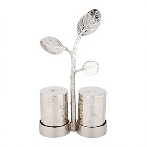 Juego de Dispensadores de Sal y Pimienta Decorativos Premium, Modernos Dispensadores de Condimentos de Metal para Mesa de Comedor, Accesorios de Cocina - Product Image 1