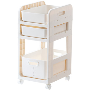 Multi Tier <b>Storage</b> Rack 3 Layers Wheeled <b>Cart</b> For Home Office Desk Organization Minimalist Design - Product Image 1