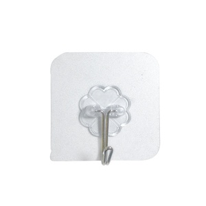 Crochet Mural Transparent Adhésif Sans Perçage Robuste en Acier Inoxydable et Plastique pour Cuisine, Salle de Bain ou Porte - Product Image 1