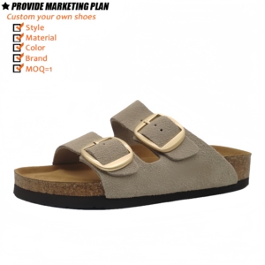 Sandalias <span class=keywords><strong>Birkenstock</strong></span> Arizona de Corcho Personalizadas con Suela Ajustable, Cuero Genuino Natural, Fabricante, para <span class=keywords><strong>Hombre</strong></span> y Mujer - Product Image 2