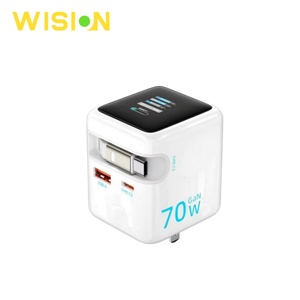Sạc nhanh GaN <span class=keywords><strong>4</strong></span> trong 1 nhỏ gọn 70W, công suất đầu ra 45W với cổng Type C & USB có thể thu gọn dành cho <span class=keywords><strong>iPhone</strong></span> 16 và máy tính xách tay - Product Image 3