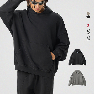 Chất Lượng Hàng Đầu Các Nhà Sản Xuất Tùy Chỉnh 100% Bông 420gsm Heavyweight Rửa Phun In Hoodies Hoodies Quá Khổ Nặng Hoodie - Product Image 1