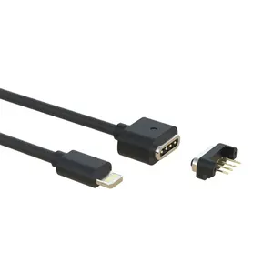 Gratis desain 3D daftar baru 4 pin tahan air 12 V kabel telepon pengisian daya konektor kabel magnetik untuk perangkat elektronik