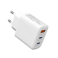 Adaptateur d'alimentation à charge rapide 3 ports USB-A + 2 Type-C PD QC3.0 25W 18W Blanc Prise EU avec logo personnalisé