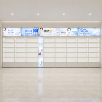 Vitrine murale moderne pour cosmétiques avec éclairage LED rétroéclairé, cadre d'affichage écologique de luxe pour produits de soin de la peau destiné au commerce de détail de la beauté