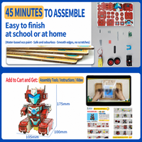 Puzzle Kayu 3D Kit Sains 8-12 Proyek Model Bangunan Robot Kontrol Suara Kit STEM untuk Anak-anak