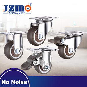 Ruota Girevole Silenziosa Personalizzabile da 4 Pollici per Letto Ospedaliero, in TPR Morbido, per Mobili da Pranzo in Legno, Resistente, 50 mm con Freno - Product Image 1