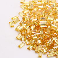 500 pièces par sac 2x1mm à 3x6mm haute qualité zircon cubique gemmes couleur jaune baguette zircon cubique en vrac pour la fabrication de bijoux