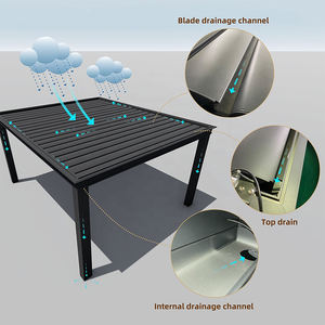 <span class=keywords><strong>Pergola</strong></span> Bioclimatique en <span class=keywords><strong>Aluminium</strong></span> pour Jardin Extérieur, avec Auvents à Lames Orientables Motorisées et Taille Personnalisée - Product Image 5