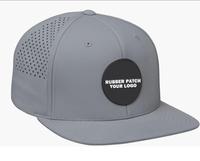 Venta al por mayor de sombreros de pesca de verano personalizados, Parche de PVC, impermeable, agujero de corte láser, gorra deportiva, sombreros transpirables