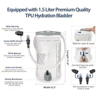 Sac à dos d'hydratation personnalisé avec logo TPU imperméable 1,5L-3L, anti-fuite, sans BPA, écologique, pour la randonnée