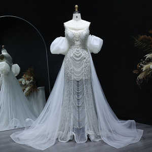 Jancember LSZ199 Sexy Scoop perlas fuera del hombro sirena fiesta de noche Vestidos de Graduación - Product Image 3