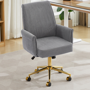 Modern Mid-back Liftable Swivel Office <b>Chair</b> Striped Fabric Ergonomic Eco-Friendly Durable for Home Office Work <b>Study</b> Relaxation - Product Image 1