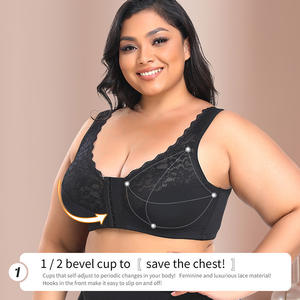 Soutien-gorge de sport sans fil à bonnets profonds <span class=keywords><strong>pour</strong></span> femmes de grande taille Culotte push-up en dentelle avec dentelle cache la graisse du <span class=keywords><strong>dos</strong></span> <span class=keywords><strong>pour</strong></span> la posture - Product Image 2