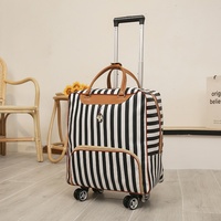 Grand sac de trolley en matériau PU avec 4 roues universelles pour les voyages d'affaires à courte distance Sacoche à tirette avec fermeture à glissière