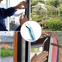 Ruban adhésif double face en mousse gris foncé avec film bleu, étanche en PVC pour murs-rideaux en verre et bandes d'étanchéité pour vitrage isolant