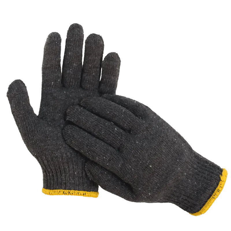 Schwarze Baumwolle strickt Asche sieben Spezifikationen Baumwoll plantage Arbeits handschuhe