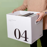 Carton de taille personnalisée boîte en carton ondulé d'archives de documents de banquier grandes boîtes en papier kraft A4 de stockage de fichiers avec poignée