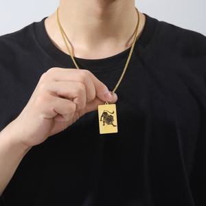 12 horóscopo Zodiaco collar Vintage horóscopo encantos collar acuario Piscis <span class=keywords><strong>Leo</strong></span> Punk caja cadena joyería <span class=keywords><strong>de</strong></span> acero inoxidable - Product Image 5