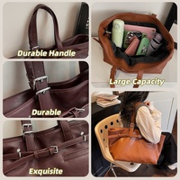 Tas Laptop Tote PU Ringan Tahan Lama dengan Logo Custom, Kapasitas Besar, Tas Selempang untuk Bisnis, Kerja, Kantor, Perjalanan, Gym, Sekolah, Olahraga