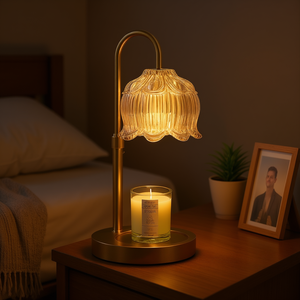 Lámpara Calentadora de Velas Eléctrica Dorada con Temporizador para Decoración de Dormitorio, Uso en Interiores y Mesa - Product Image 2