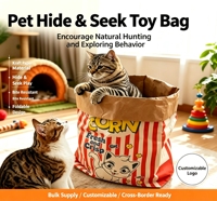 Poteau à gratter et tapis à gratter pour chat Quatre Saisons, résistant aux déchirures, en papier kraft mignon, jouet interactif pour chat, jeu de cache-cache