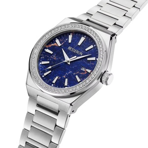 Proveedor de Relojes Personalizados, Reloj de Hombre de Acero Inoxidable, Perlado, de Lujo, con Diamantes, Resistente al Agua 5ATM, de Cuarzo, para Negocios, 20mm, OEM, Nuevo y Exclusivo - Product Image 3