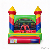 Château Gonflable Coloré avec Toboggan et Parcours d'Obstacles pour Enfants, Jeux d'Escalade, Aire de Jeux Combinée, Décoration Extérieure