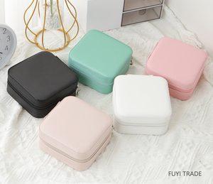 Portable PU Leather Jewelry <b>Box</b> <b>Small</b> Earring Organizer with Velvet Lining Lightweight Travel <b>Storage</b> Case for Rings Necklaces - Product Image 6