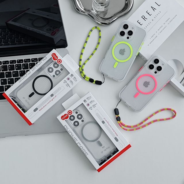 Retail Package High Quality Magnetic Shockproof Phone Cover Case for iphone 17 Air Pro Max 16 Plus 15 14 13 12 with Hand Strap
