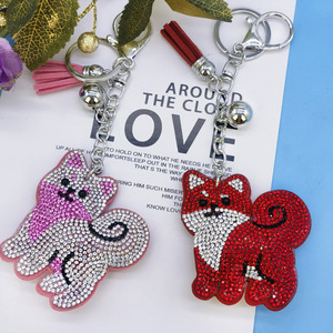 พวงกุญแจรูปหมวกคาวบอยประดับคริสตัลวิบวับน่ารักสไตล์ตะวันตก พร้อมพู่ห้อย - Product Image 4