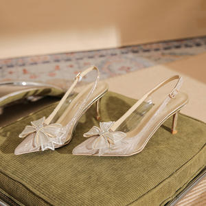 À la mode nouveau dos pointu strass arc <span class=keywords><strong>7MM</strong></span> hauteur de talon dîner d'affaires formel élégant à la mode femmes sandales à talons hauts - Product Image 3